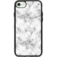 Coque iPhone 7 / 8 / SE (2020, 2022) - Silicone rigide noir Marble 01