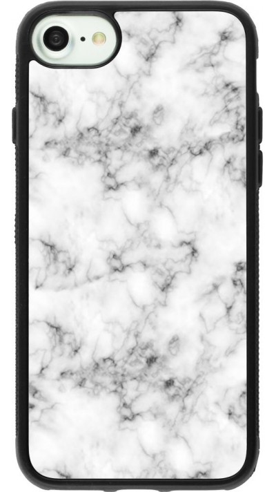 Coque iPhone 7 / 8 / SE (2020, 2022) - Silicone rigide noir Marble 01