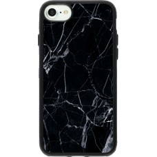 Coque iPhone 7 / 8 / SE (2020, 2022) - Silicone rigide noir Marble Black 01