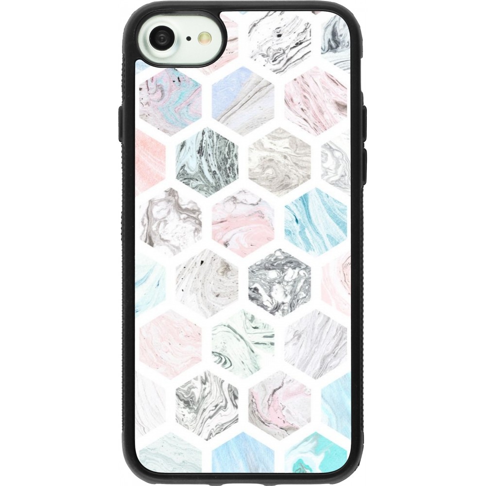 iPhone 7 / 8 / SE (2020, 2022) Case Hülle - Silikon schwarz Marble Everything