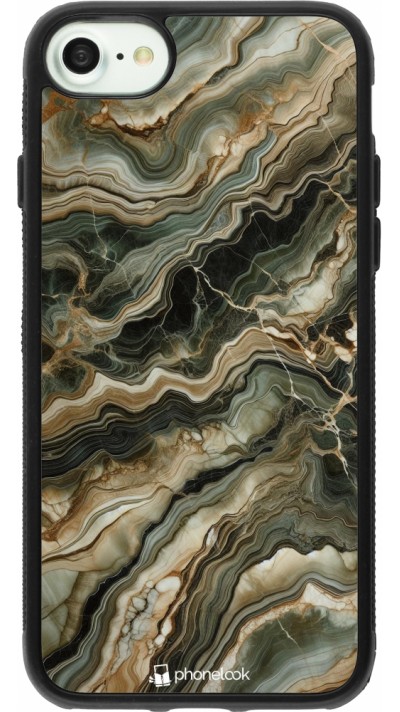 iPhone 7 / 8 / SE (2020, 2022) Case Hülle - Silikon schwarz Oliv Marmor