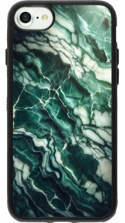 iPhone 7 / 8 / SE (2020, 2022) Case Hülle - Silikon schwarz Majestätischer grüner Marmor