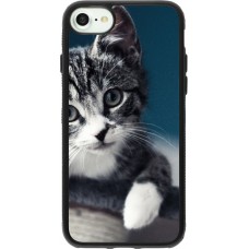 Coque iPhone 7 / 8 / SE (2020, 2022) - Silicone rigide noir Meow 23