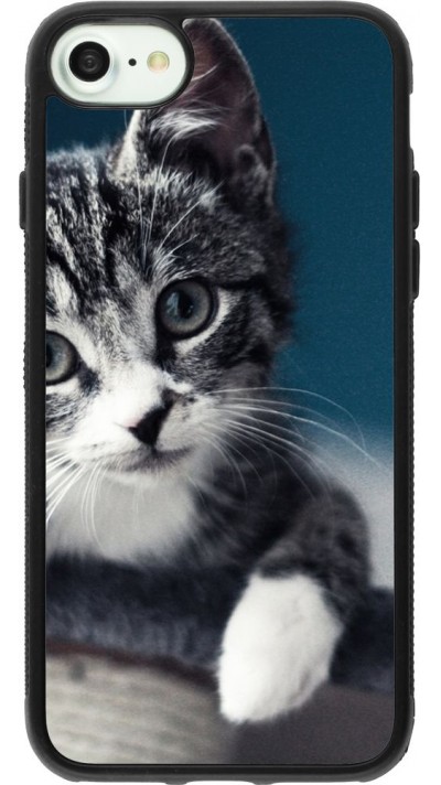 Coque iPhone 7 / 8 / SE (2020, 2022) - Silicone rigide noir Meow 23