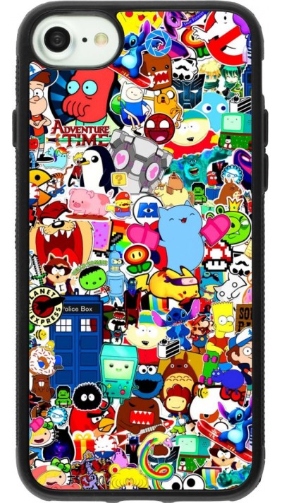Coque iPhone 7 / 8 / SE (2020, 2022) - Silicone rigide noir Mixed cartoons