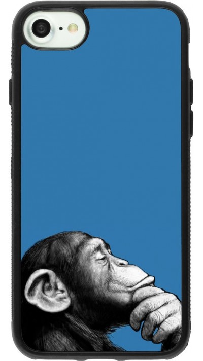 Coque iPhone 7 / 8 / SE (2020, 2022) - Silicone rigide noir Monkey Pop Art