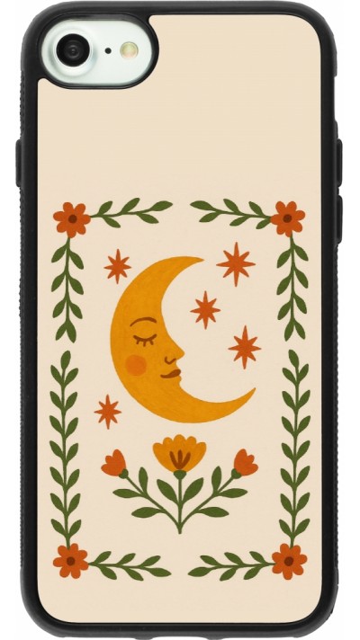 Coque iPhone 7 / 8 / SE (2020, 2022) - Silicone rigide noir Half moon stamp 2026