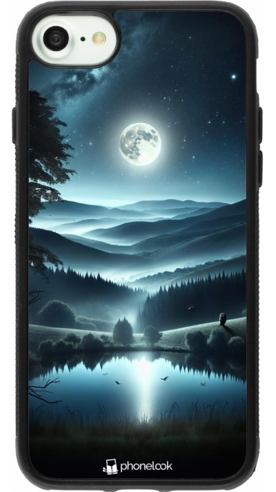 Coque iPhone 7 / 8 / SE (2020, 2022) - Silicone rigide noir Night Sky View