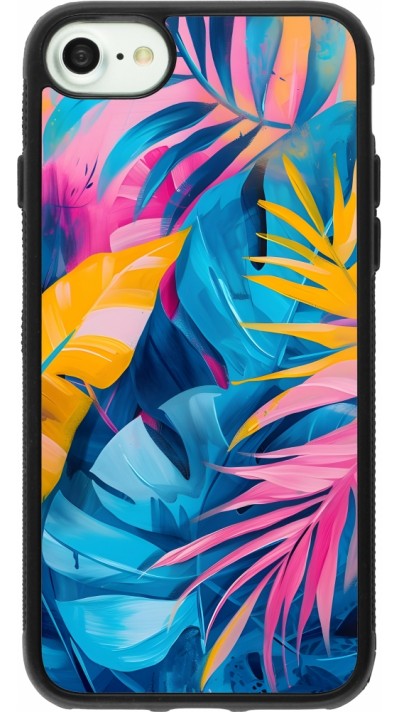 iPhone 7 / 8 / SE (2020, 2022) Case Hülle - Silikon schwarz Palms Blue