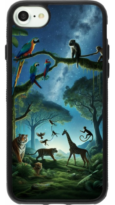iPhone 7 / 8 / SE (2020, 2022) Case Hülle - Silikon schwarz Paradies der exotischen Tiere
