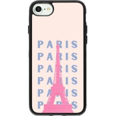 iPhone 7 / 8 / SE (2020, 2022) Case Hülle - Silikon schwarz Paris Pink Print