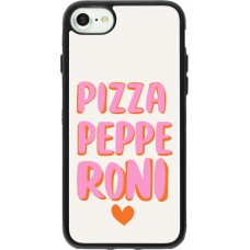 Coque iPhone 7 / 8 / SE (2020, 2022) - Silicone rigide noir Pizza pepperoni 2026
