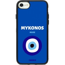 iPhone 7 / 8 / SE (2020, 2022) Case Hülle - Silikon schwarz Pop Summer Destination Mykonos