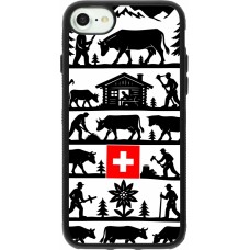 Coque iPhone 7 / 8 / SE (2020, 2022) - Silicone rigide noir Poya Suisse 1