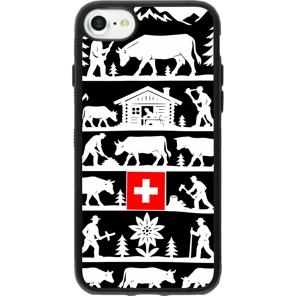 iPhone 7 / 8 / SE (2020, 2022) Case Hülle - Silikon schwarz Poya Schweiz 1 schwarz