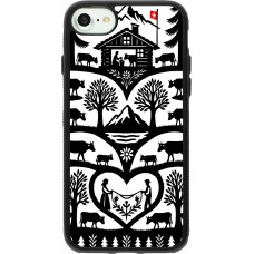 Coque iPhone 7 / 8 / SE (2020, 2022) - Silicone rigide noir Poya Suisse 2