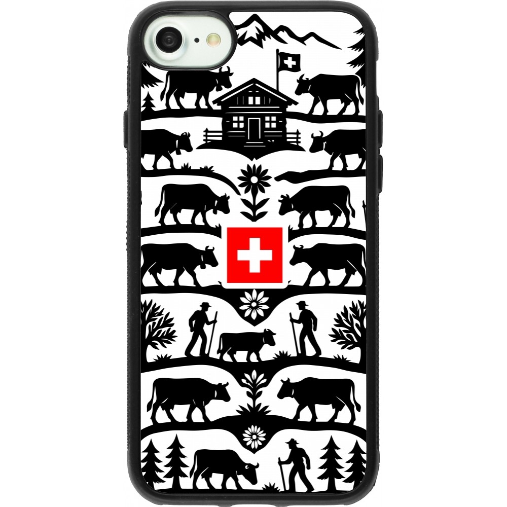 iPhone 7 / 8 / SE (2020, 2022) Case Hülle - Silikon schwarz Poya Schweiz 3