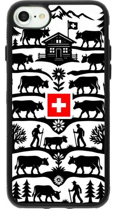 Coque iPhone 7 / 8 / SE (2020, 2022) - Silicone rigide noir Poya Suisse 3