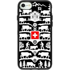 Coque iPhone 7 / 8 / SE (2020, 2022) - Silicone rigide noir Poya Suisse 3 noir