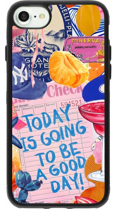 Coque iPhone 7 / 8 / SE (2020, 2022) - Silicone rigide noir Preppy Today is Going to be a good day