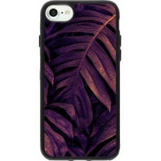 iPhone 7 / 8 / SE (2020, 2022) Case Hülle - Silikon schwarz Purple Light Leaves
