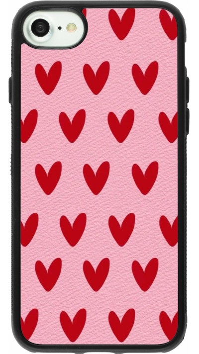 iPhone 7 / 8 / SE (2020, 2022) Case Hülle - Silikon schwarz Saint Valentines Day 26 Pattern heart