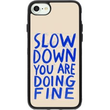 Coque iPhone 7 / 8 / SE (2020, 2022) - Silicone rigide noir Slow down 2026