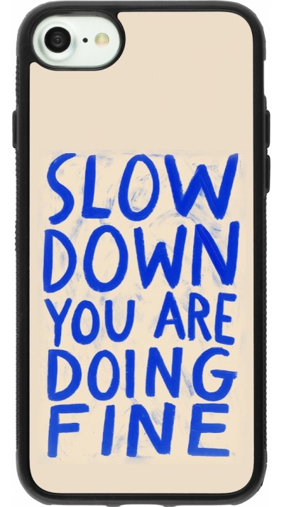 Coque iPhone 7 / 8 / SE (2020, 2022) - Silicone rigide noir Slow down 2026