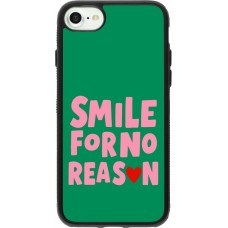 Coque iPhone 7 / 8 / SE (2020, 2022) - Silicone rigide noir Smile for no reason 2026