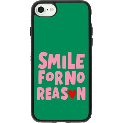 Coque iPhone 7 / 8 / SE (2020, 2022) - Silicone rigide noir Smile for no reason 2026