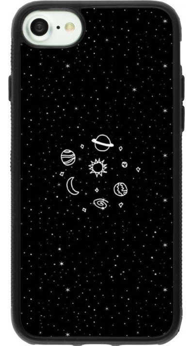 Coque iPhone 7 / 8 / SE (2020, 2022) - Silicone rigide noir Space Doodle