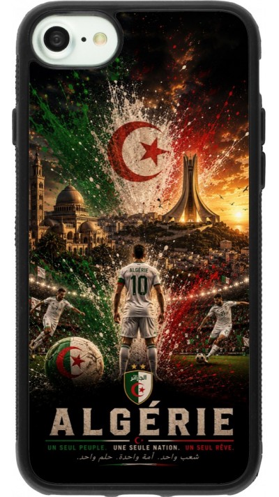 iPhone 7 / 8 / SE (2020, 2022) Case Hülle - Silikon schwarz Fussball Algerien splash 2026