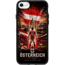 Coque iPhone 7 / 8 / SE (2020, 2022) - Silicone rigide noir Football Autriche splash 2026