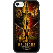 Coque iPhone 7 / 8 / SE (2020, 2022) - Silicone rigide noir Football Belgique splash 2026