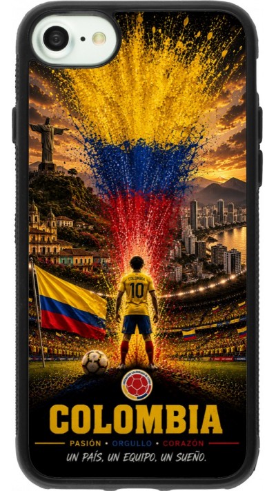 iPhone 7 / 8 / SE (2020, 2022) Case Hülle - Silikon schwarz Fussball Kolumbien splash 2026