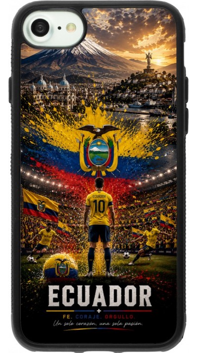 iPhone 7 / 8 / SE (2020, 2022) Case Hülle - Silikon schwarz Fussball Ecuador splash 2026