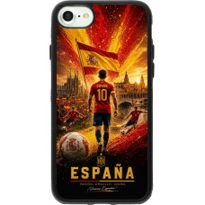 Coque iPhone 7 / 8 / SE (2020, 2022) - Silicone rigide noir Football Espagne splash 2026
