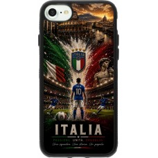 Coque iPhone 7 / 8 / SE (2020, 2022) - Silicone rigide noir Football Italie splash 2026