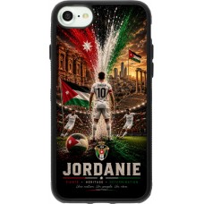 Coque iPhone 7 / 8 / SE (2020, 2022) - Silicone rigide noir Football Jordanie splash 2026