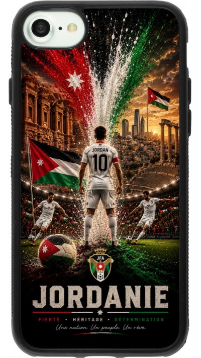 iPhone 7 / 8 / SE (2020, 2022) Case Hülle - Silikon schwarz Fussball Jordanien splash 2026