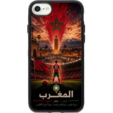 Coque iPhone 7 / 8 / SE (2020, 2022) - Silicone rigide noir Football Maroc splash 2026