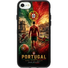 Coque iPhone 7 / 8 / SE (2020, 2022) - Silicone rigide noir Football Portugal splash 2026