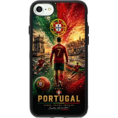 iPhone 7 / 8 / SE (2020, 2022) Case Hülle - Silikon schwarz Fussball Portugal splash 2026
