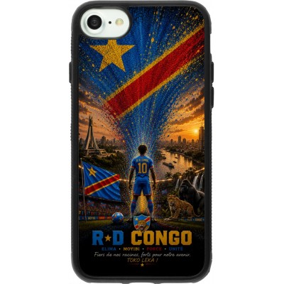 iPhone 7 / 8 / SE (2020, 2022) Case Hülle - Silikon schwarz Fussball Demokratische Republik Kongo splash 2026