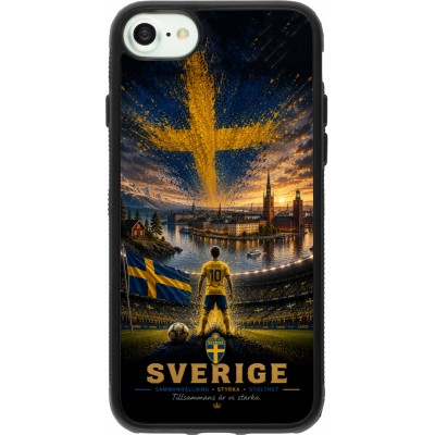 Coque iPhone 7 / 8 / SE (2020, 2022) - Silicone rigide noir Football Suède splash 2026