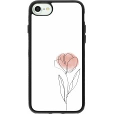 iPhone 7 / 8 / SE (2020, 2022) Case Hülle - Silikon schwarz Spring 23 minimalist flower