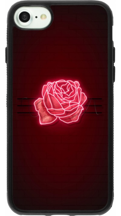 Coque iPhone 7 / 8 / SE (2020, 2022) - Silicone rigide noir Spring 23 neon rose