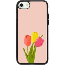 iPhone 7 / 8 / SE (2020, 2022) Case Hülle - Silikon schwarz Spring 23 tulip trio