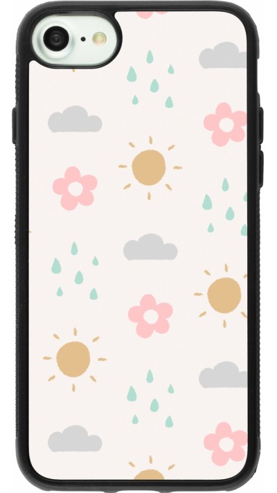 Coque iPhone 7 / 8 / SE (2020, 2022) - Silicone rigide noir Spring 23 weather