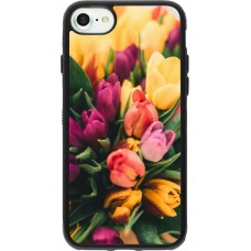 iPhone 7 / 8 / SE (2020, 2022) Case Hülle - Silikon schwarz Bouquet of tulips Spring 2026